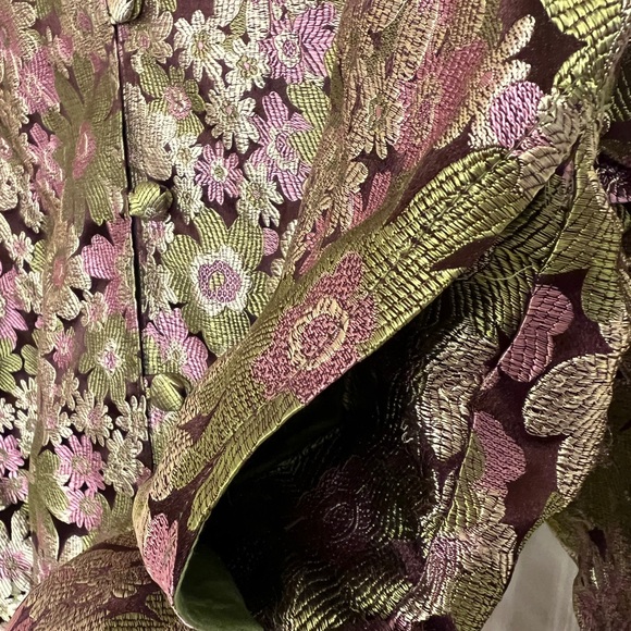 Vintage Bohemian Floral Metallic Brocade Jacket - Picture 5 of 9